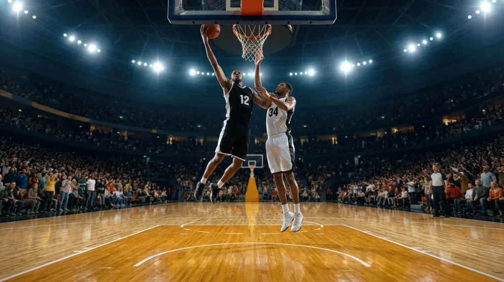 Apostas na NBA em Portugal com bola de basquetebol e bandeira portuguesa